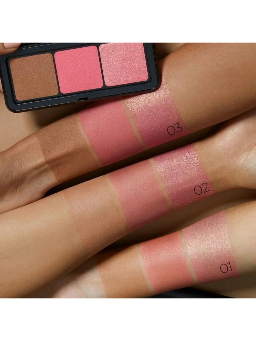 Multi Finish Blush & Bronzer Palette | 1 Bronzer & 2 Blushes in Matte & Metallic